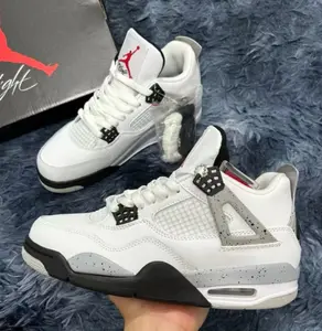 JD4 Oreo Style Sneakers – Black White Retro Basketball Shoes, Streetwear Athletic Trainers with Full Box
