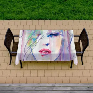360 Stand Large Abstract Art Rectangle Tablecloth, 58x102 in, Indoor-Outdoor Furniture Decor for Outdoor Tables (C1TCLRGE8EW0QR)