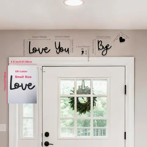 "Love You Bye" Gift-Ready Message Wooden Plaque - Universal Home Decor Item, Cozy Aesthetic Wall Art Sign, Door Top Decor, Home Supply