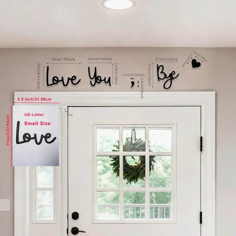 "Love You Bye" Gift-Ready Message Wooden Plaque - Universal Home Decor Item, Cozy Aesthetic Wall Art Sign, Door Top Decor, Home Supply