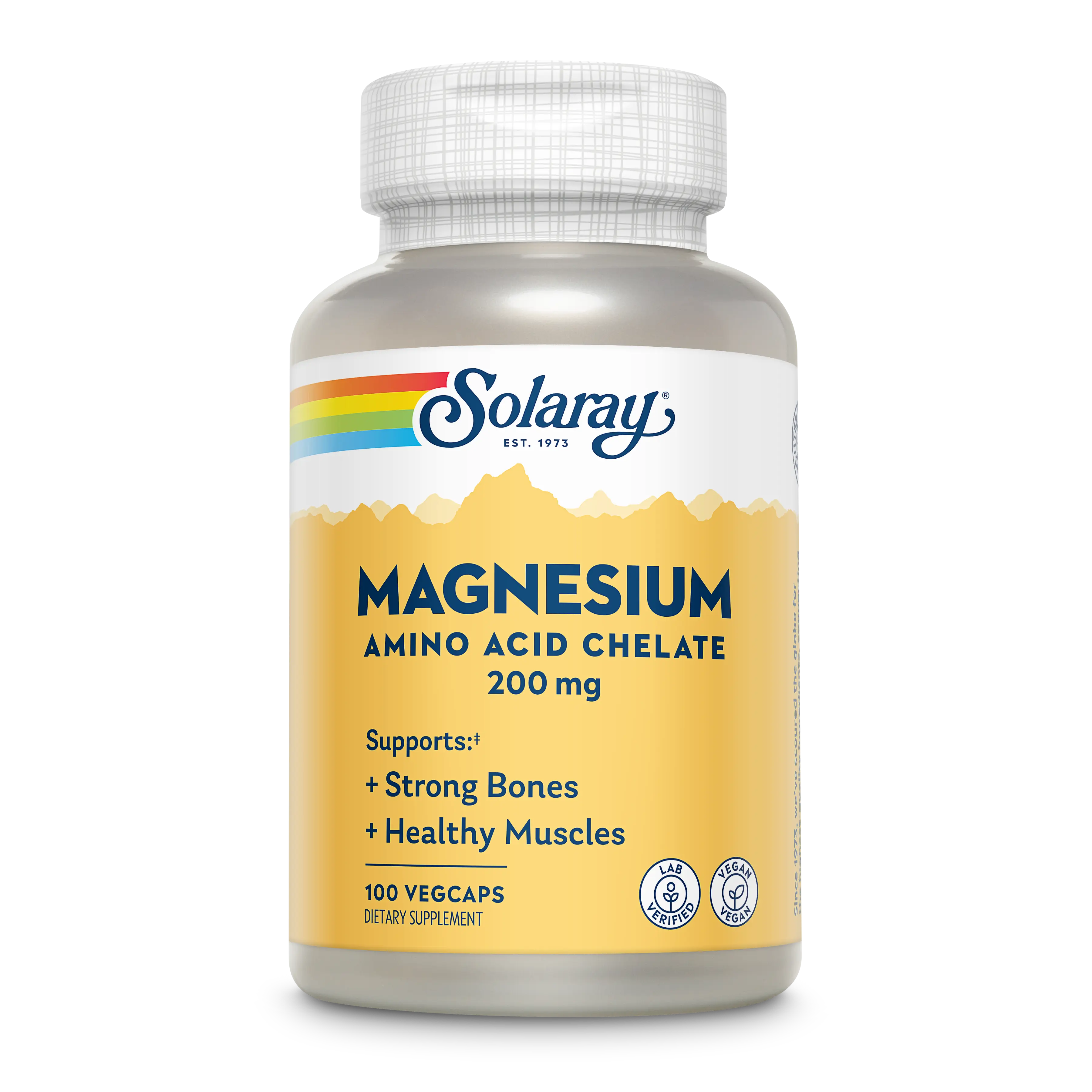 Amino Acid Chelate Magnesium Supplement, 200mg Mineral Nutritional Supplement for Wellness Support