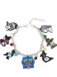 K-Pop Hunter Girl Pendant Bracelet, K-Pop Demon Hunter Rumi Zoey Mira Crow Tiger Cartoon Anime Bracelet, Women's Cute Fashion Accessory, Stackable Bracelets, Heart Charm Bracelet, Fashionable Bracelet