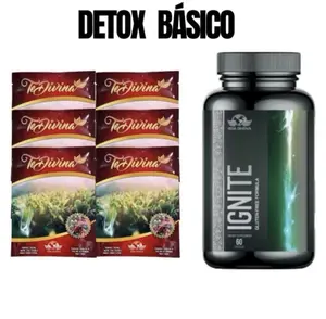 TeaDivina Detox Basico Te Divina + Ignite - Natural Detox Formula for a Healthy Drink Tea Herbal Fruit with Ignite Supplement US
