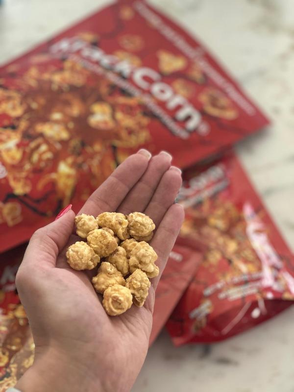 KrackCorn Popcorn Large Variety Packs+Options With A FREE Bag! Three Flavors. Crunchy Caramel. Savory Cheese. Spicy Jalapeno Heat. Gluten Free. Non GMO Corn. No High Fructose Corn Syrup.