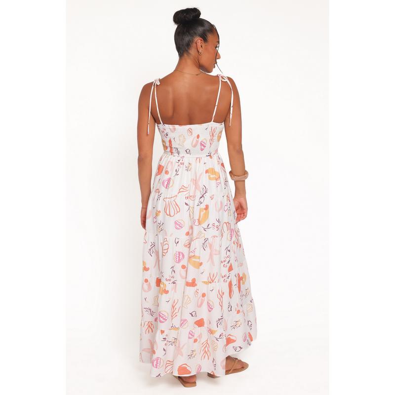 Bairbre Maxi Dress - Pink Beach Print