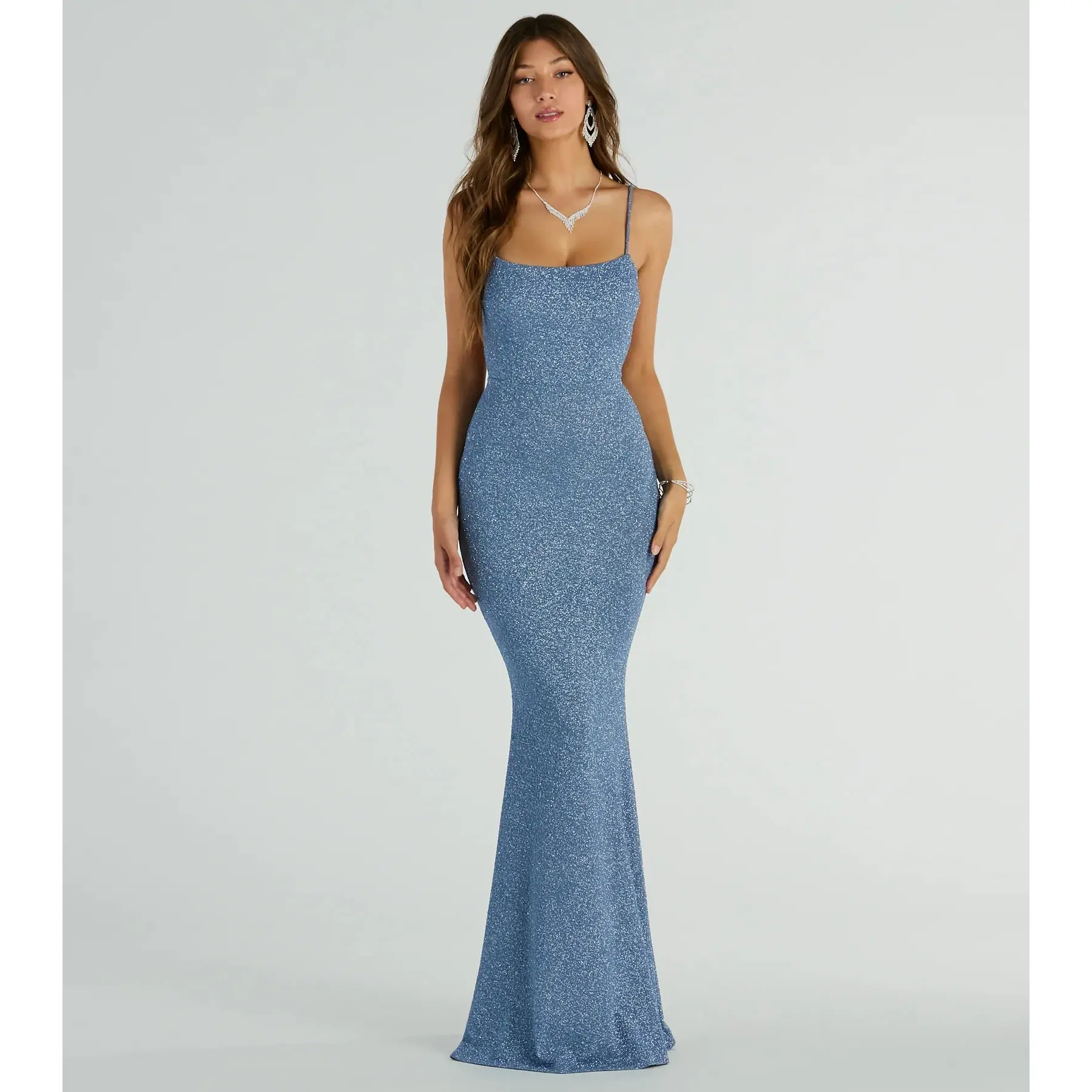 Gwendolyn Glitter Knit Bow-Back Mermaid Dress - TikTok Shop Gwendolyn Glitter Knit Bow-Back Mermaid Dress - TikTok Shop