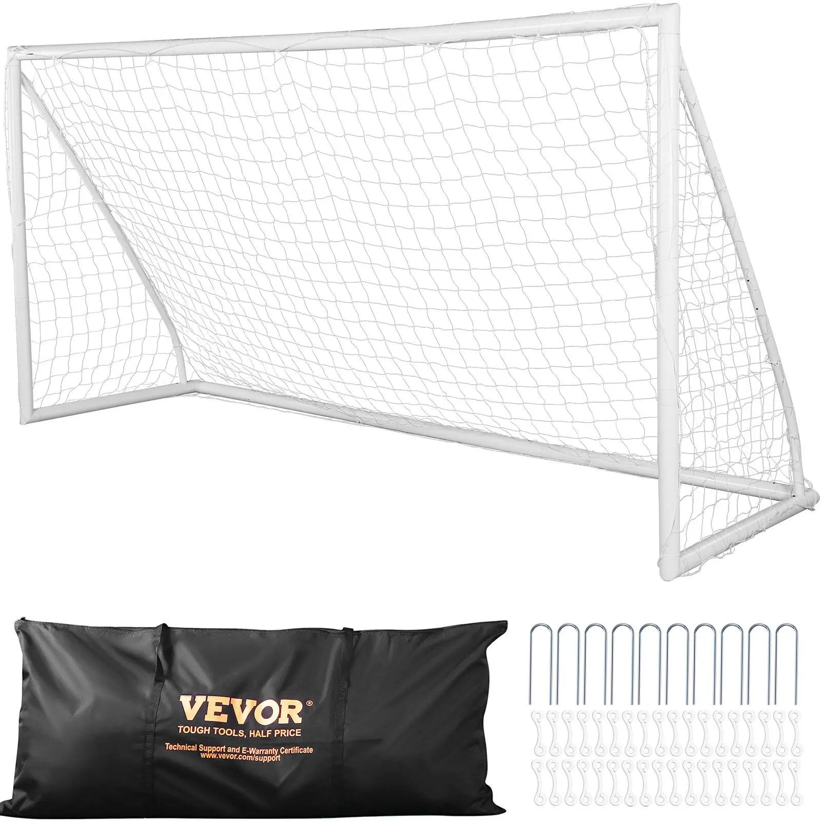 【SummerFinds】VEVOR Portable Soccer Goal,  , 12x6 ft Soccer Net, Adults Kids Backyard Soccer Net, Large Practice Soccer Net, Youth Training Soccer Goal Set, All-Weather Outdoor Soccer Goals with Carry Bag, 1 Pack