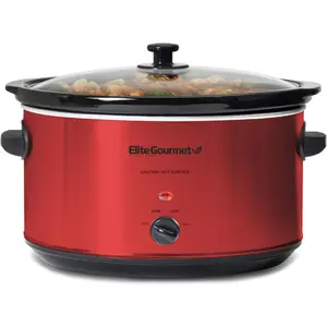 8.5 Qt Stainless Steel Electric Ceramic Slow Cooker - Multi Function Cooker, Adjustable Temp, Dishwasher Safe Glass Lid & Crock, for Entrees & Stews, Stainless Steel Cookware