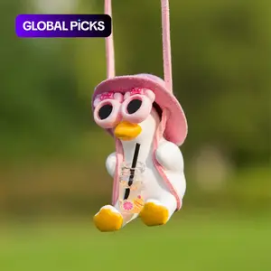 Cute Hanging Car Decoration for Summer, Cool Swinging Duck Car Decor Rearview Mirror Hanging Pendant, Cars Stuff, Cute Car Accessories, Girly Car Accessories, Pink, Yellow, Car Interior Accessory, Car Supplies for Girls, Car Ornament #GLOBAL PICKS