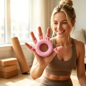 Adjustable Silicone Grip Strengthener, Ergonomic Design, Five-Finger Hollow, Quiet Rebound, Hand Flexibility Trainer, Ideal for Students & Office Workers