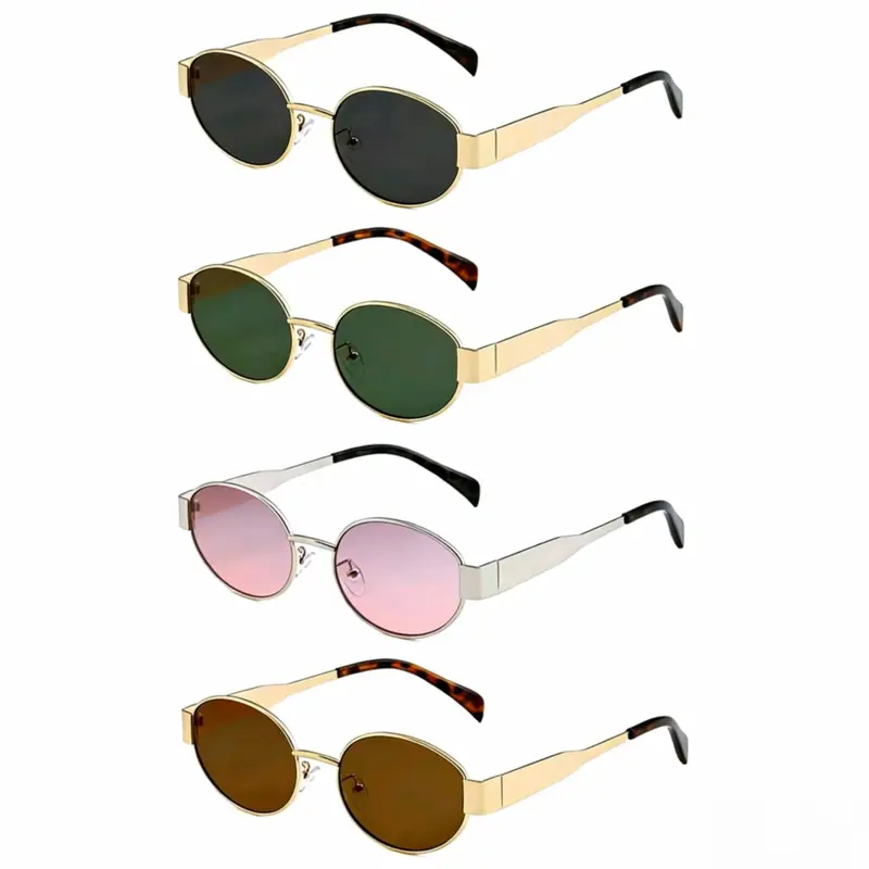 KIMOR Women's Retro Oval Full Rim Sunglasses - Small 90s Style, Alloy Frame, Lightweight Durable, Trendy Casual Shades, UV400 Glare Cut Polycarbonate Protection Eyewear