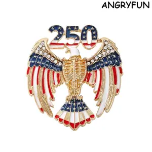 USA 250th Anniversary Independence Day Brooch Pin, Premium Alloy Rhinestone Lapel Pin, Patriotic Suit Jacket Badge, Elegant Fashion Jewelry, Gift for Men Women, Fourth of July Accessories