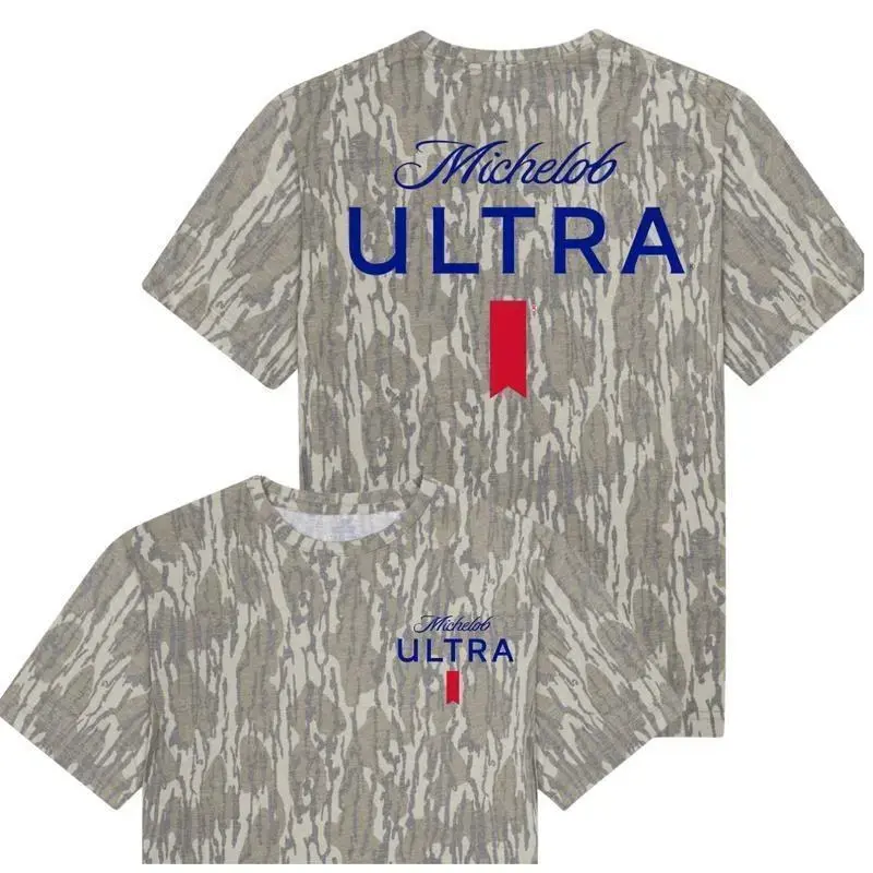 2026 Mossy Oak Michelob Ultra Beer Tee, Camo Original Bottomland Tee For Men And Women, Camo Pattern Men's T-Shirt, Soft Breathable Cotton, Hunting Outdoor Shirt, Streetwear Outfit, Gift For Him Her