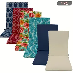 [Outdoor High Back Cushion] 1pc Outdoor High Back Cushion | Patio Rocking Chair Replacement with Elastic, Random Geometry Patterns | Sweet Home Seat Pad & Back Cushion with Ties for Desk, Dining, Office Chairs