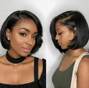 Live Menglle Side Part 7x6 Lace Front Human Hair Wig Wear and Go Pre Cut Lace Pre Bleached Pre Plucked Natural Hairline Cute Fashion 8 Inch #Summervibes