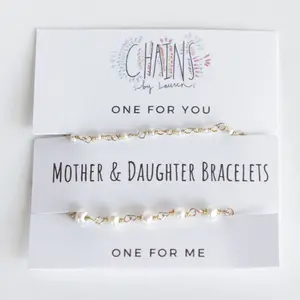 Mother and Daughter Pearl Bracelet Set