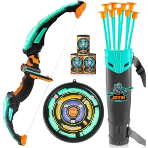 Kids Bow and Arrow Set, LED Light Up Archery Toy Set with 9 Suction Cup Arrows, Target & Arrow Case, Indoor and Outdoor Hunting Play Gift Toys for Kids, Boys & Girls Ages 6-12