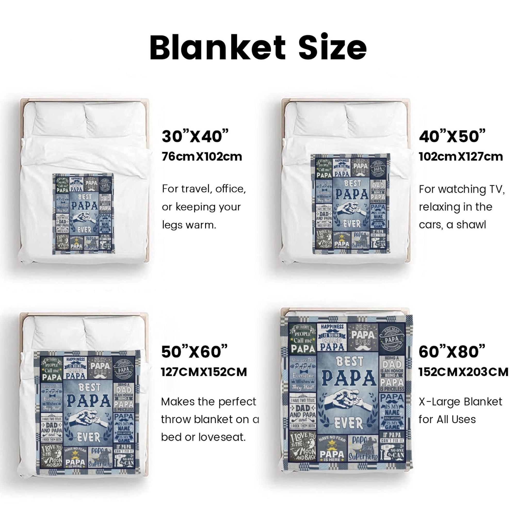 Papa Gifts from Granddaughter Grandson, Best Gifts for Papa, Best Papa Ever Gifts, Papa Birthday Gifts from Grandkids, to My Papa Grandpa Gifts for Fathers Day Christmas, Papa Blanket Gifts 60"X50"