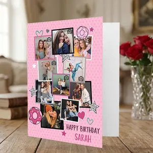 Personalized Birthday Card for Friend, Custom Photo Greeting Card Unique Gift for your friends and family
