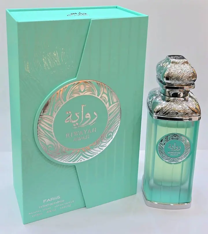 Fariis Riwayah Amalfi Extrait De Parfum Spray | 3.4 oz (100ml) | Italian Bergamot, Lemon, Lavender, Cardamom, Amber, Cedarwood, Musk Scent | Long Lasting Fragrance for Men and Women (Unisex)