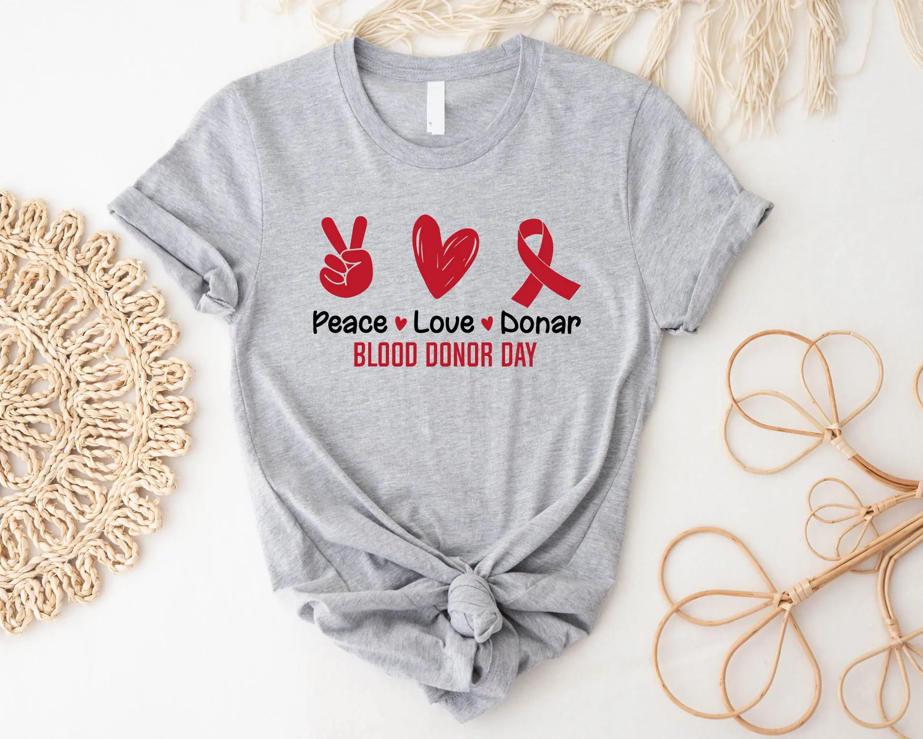 Peace Love Donar T-shirt, Blood Donor Day Shirt, Giving Blood Awareness Tee, Blood Donation T-shirt, Blood Transfusion Shirt, Blood Giving Tee