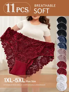 11/13/15-Pack Plus Size Chic Lace Panties (1XL-5XL) | Antibacterial & Breathable | High Elasticity, Tummy Control & Butt-Lifting . A New Era of Comfort! Underwear