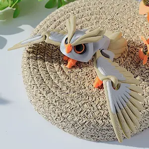 3D Printed Movable Owl Home Decor - Flexible Joint Animal Model, Popular Collectible Toy & Display Figurine