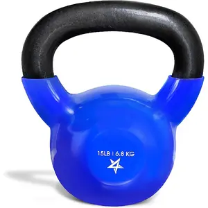 Kettlebell, 5-100 LB Vinyl Coated Cast Iron Strength Training Kettlebells for Home Gym Exercises, Fitness, Full Body Workout Equipment, Push Ups, and Grip Strength