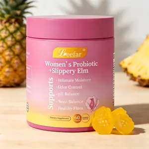 Save Cash! Her Juicy Feminine Probiotics Gummies | Slippery Elm + Prebiotics/Lactobacillus, 60 Hawaiian Pineapple Count