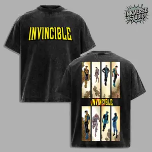 InkVerse Limited Edition Mark Grayson V7 Invincible War Comic Graphic Tee, Invincible MCU Animated Series T Shirt, Superhero Punch Comic Design, Oversized Streetwear Unisex Tee, Vintage Bloody Comic Style, Gift for Invincible Fan
