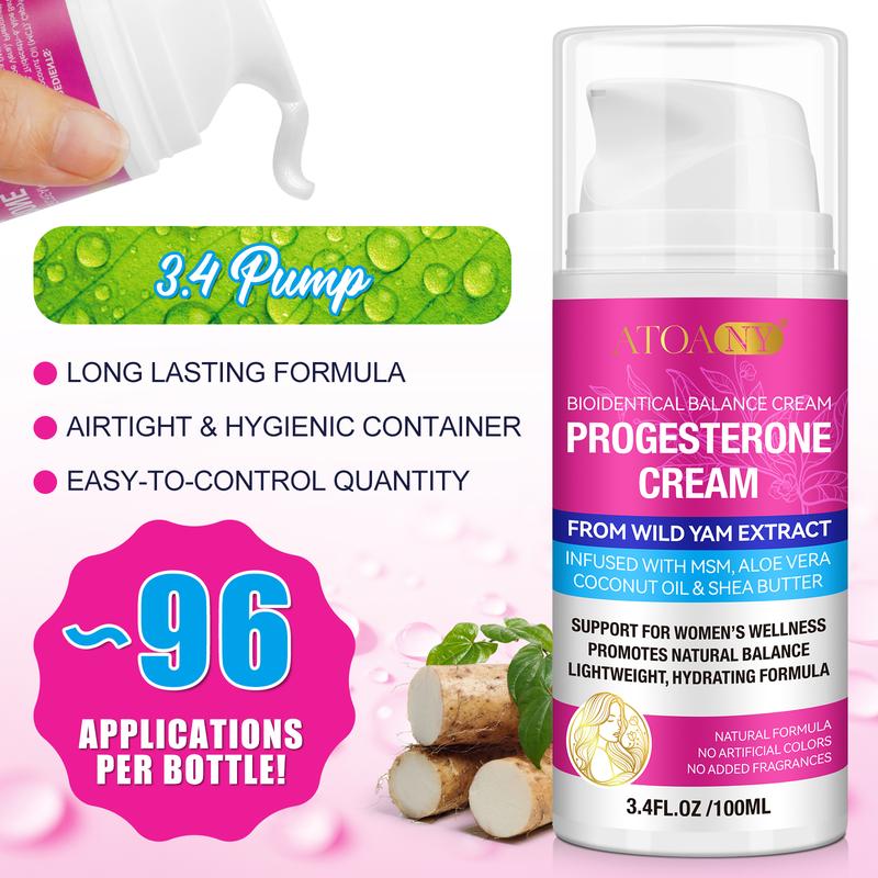 ATOANY Progesterone Cream for Women, Natural Bio-Identical Progesterone Supplement for Hormonal Balance and Support