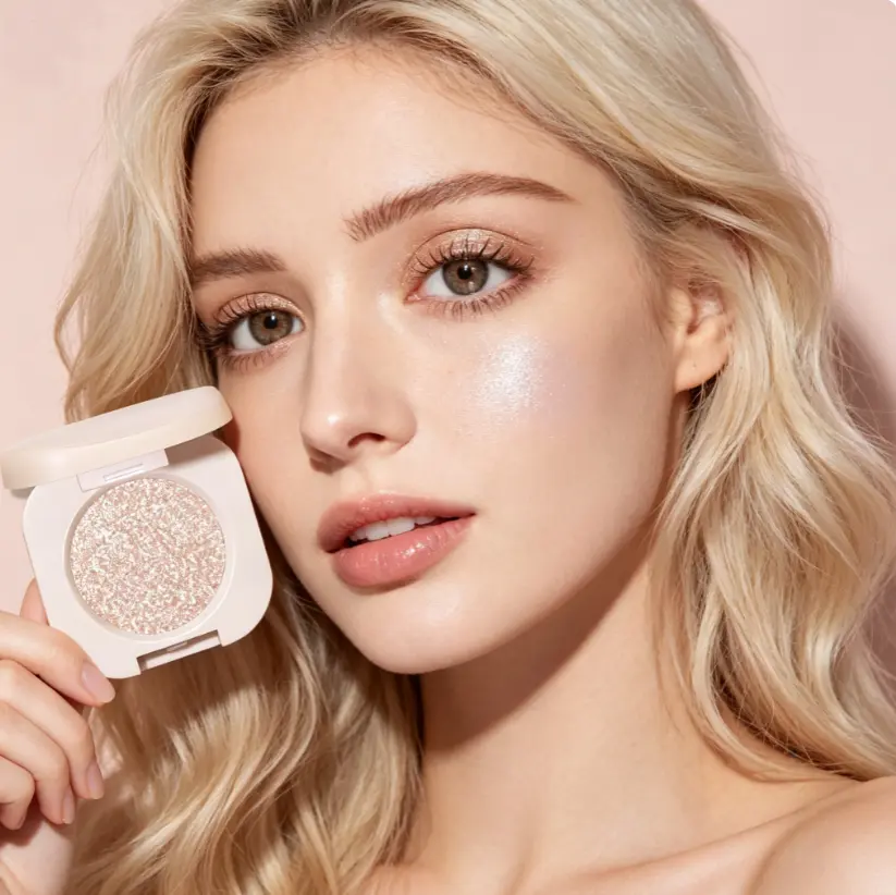 Monochrome Glittle Eyeshadow, light eyeshadow, pressed glitter eyeshadow, Glittle Matte Pressed Powder Single Vegan Eyeshadow; Talc, Paraben & Cruelty Free Blend Flawless