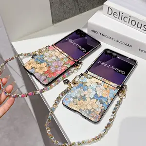 Gold-embossed vintage floral Samsung Z Flip7 phone case Z Flip4/5/ 40% off foldable protective case Moto 60u