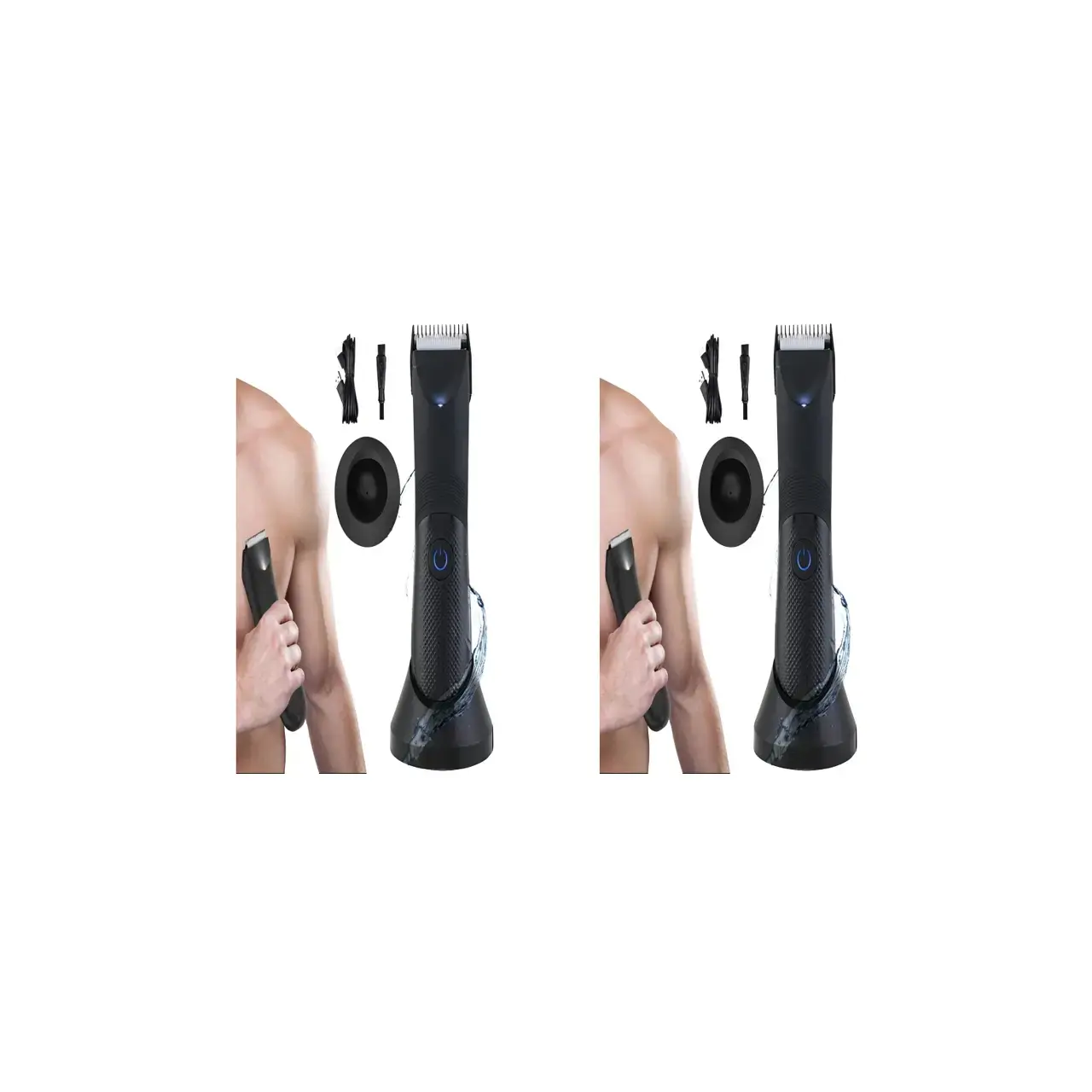 Body & Manscaping Trimmer for Men, 2 Sets Cordless Body Hair Trimmer, Waterproof Beard Trimmer Electric Shaver, Men's Hair Removal Tool, Gift For Boyfriend