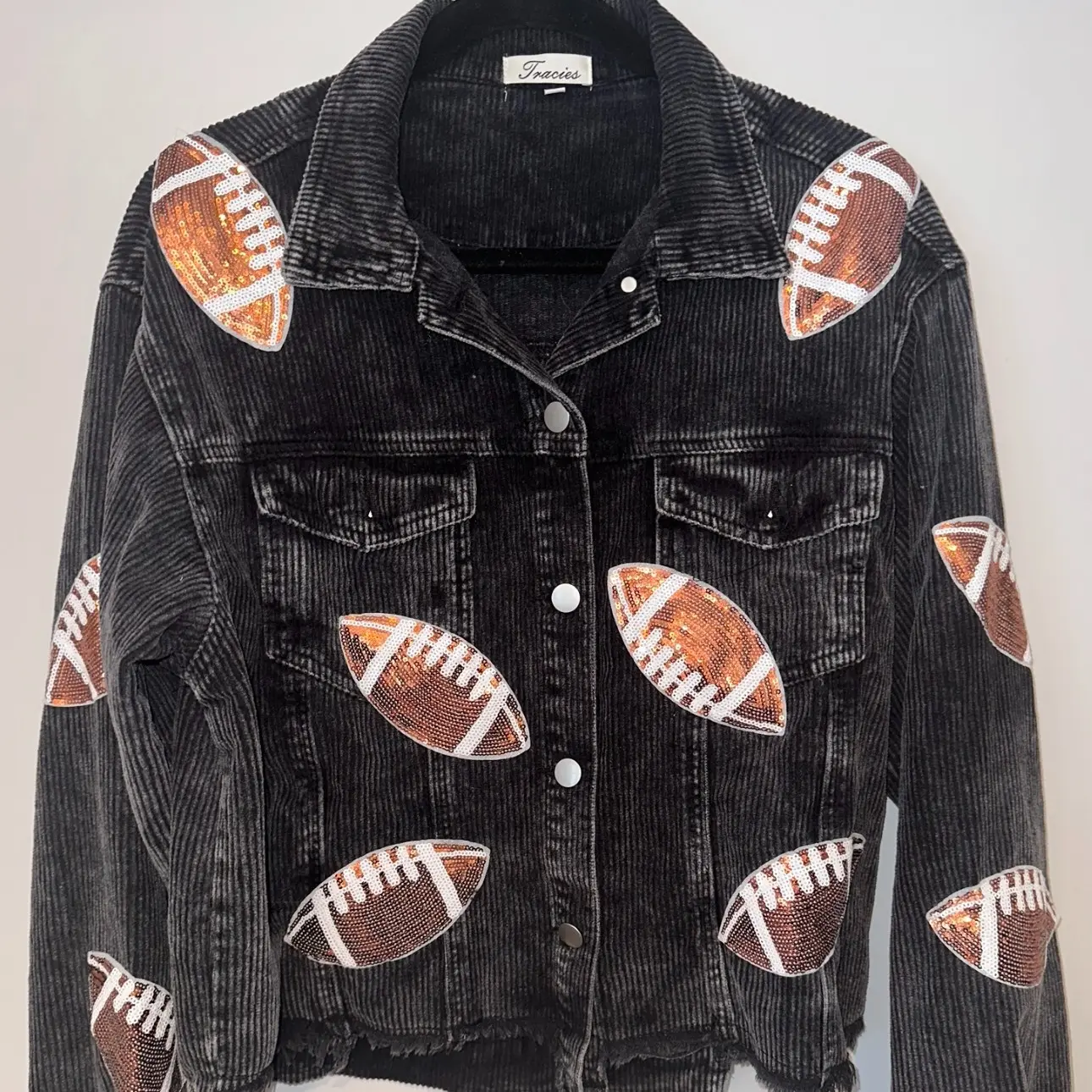 Football Sequin Patch Jacket Football Sequin Patch Jacket