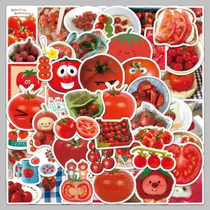 Tomato Pattern Sticker, Cute Tomato Series Sticker, Decorative Sticker for Scrapbook, Diary, Notebook, Water Bottle, Car, Sticker Packs