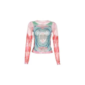 Keep It 100 Colorful Long Sleeve Sheer Top