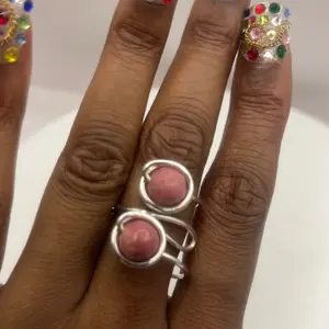 Rhodontie Ring - Simple Design with Colorful Gemstone Accent on Display