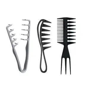 3pcs Hair Styling Combs Set for Men, Barber Wide Tooth Texture Comb, Ideal for Quiff, Pompadour, Slick Back, Fauxhawk, Undercut Styling Tools