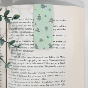 Green Christmas Tree | Sparkle Holographic Magnetic Bookmark