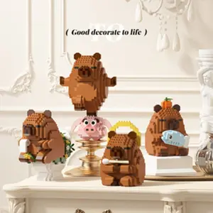 Water Dolphin Capybara Building Block Toy Set, Micro Particle Collection Blocks, Party Supplies, Birthday Gift, Office Desk Decor, Holiday Present