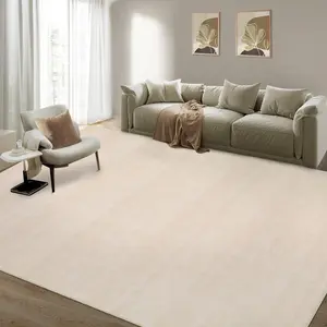 GARVEE Washable Rugs 9x12 Area Rug for Bedroom Modern Living Room Rug Non Slip Farmhouse Solid Large Rug Soft Non Shedding Throw Rugs Stain Resistant Carpet for Dining Room Nursery Beige 9'x12'