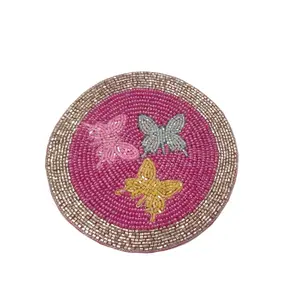 Trio Butterfly Beaded Coaster