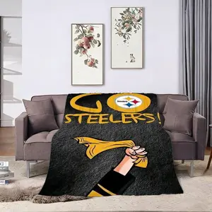 Pittsburgh Steelers-2 Style Throw Blanket, Vibrant Colors, Soft Comfortable Fabric, Warm Experience, Ideal for Bedroom Living Room Office Camping