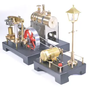 SE-01 Full Metal Stationary Beam Steam Engine with Boiler & Centrifugal Flyball Governor Assembly Kit (85PCS)