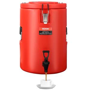 VEVOR Stainless Steel Insulated Beverage Dispenser,  4.5 Gallon 17.2 Liter, Thermal Hot and Cold Drink Server Dispenser with Spigot Handle, Food-grade for Hot Tea Coffee Water Restaurant Drink Shop