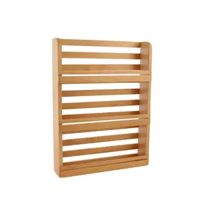Out of the Woods of Oregon Hardwood Spice Rack for Standard Spice Jars in 3 Tier and 2 Tier - for Countertop or Wallmount