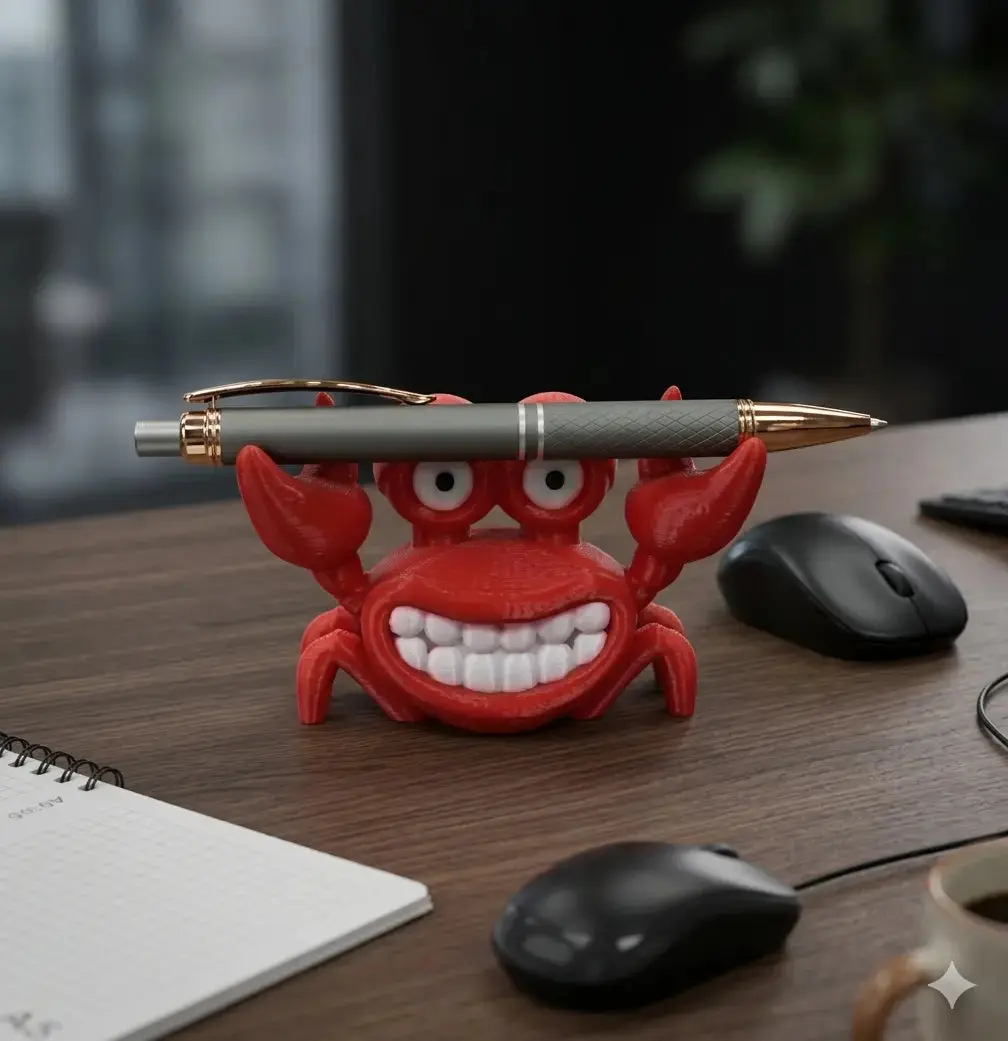 Muscular Crab Pen Holder – Novelty Desk Organizer | Funny Office & Home Decor