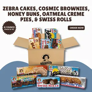 Little Debbie 48 Piece Snack Cake Variety Pack With Zebra Striped Cakes, Chocolate Cosmic Brownies, Glazed Honey Buns, Oatmeal Creme Pies And Swiss Rolls, Individually Wrapped Sweet Treat Assortment For Family Sharing And Parties
