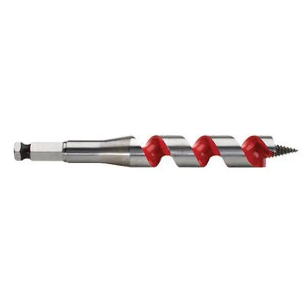 Milwaukee 48-13-0373 3/8" x 6" Ship Auger Bit, Power Tool Accessory for Drilling Piers, Playground Equipment, Nail-Embedded Wood, Installing Romex Wire & Pex Water Lines Through Center, Landscaping